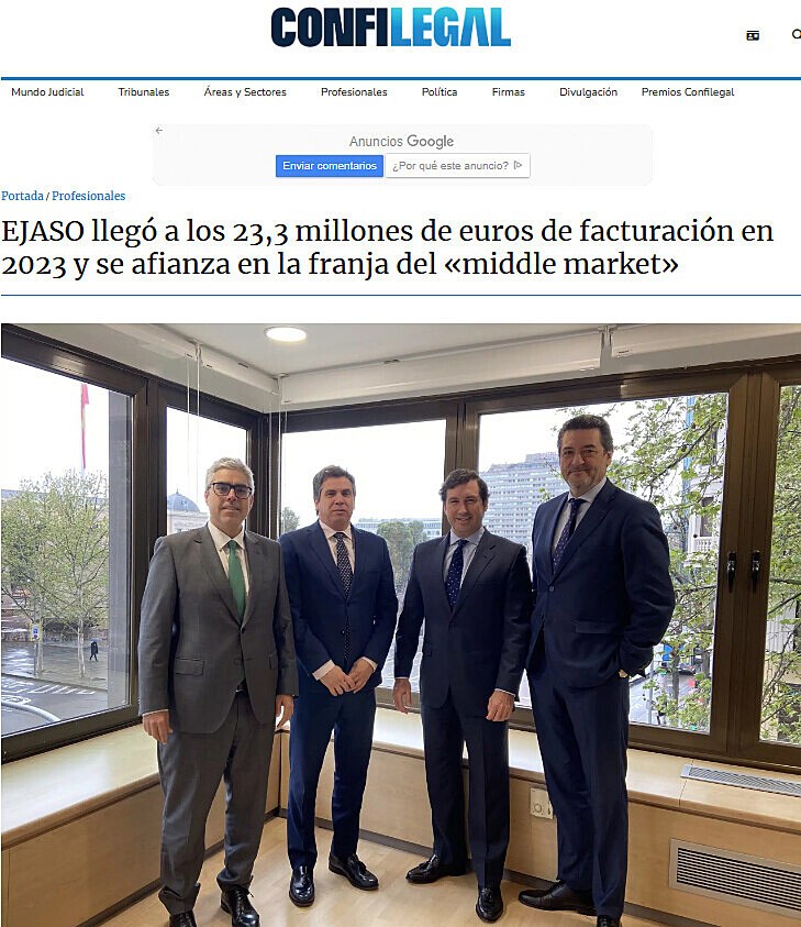 EJASO lleg a los 23,3 millones de euros de facturacin en 2023 y se afianza en la franja del middle market